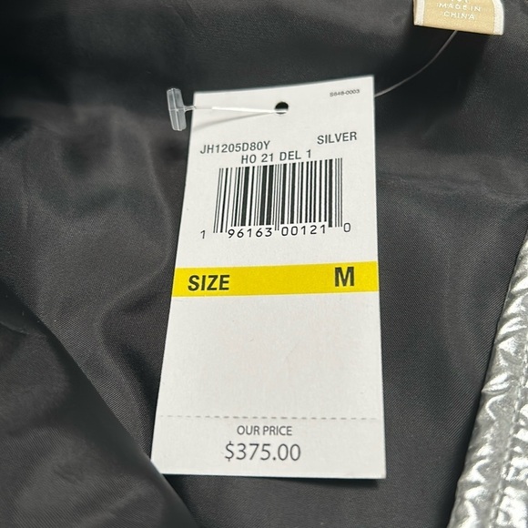 1667- MICHAEL Michael Kors Metallic Silver Color Women's Jacket Size M NWT - Picture 6 of 12